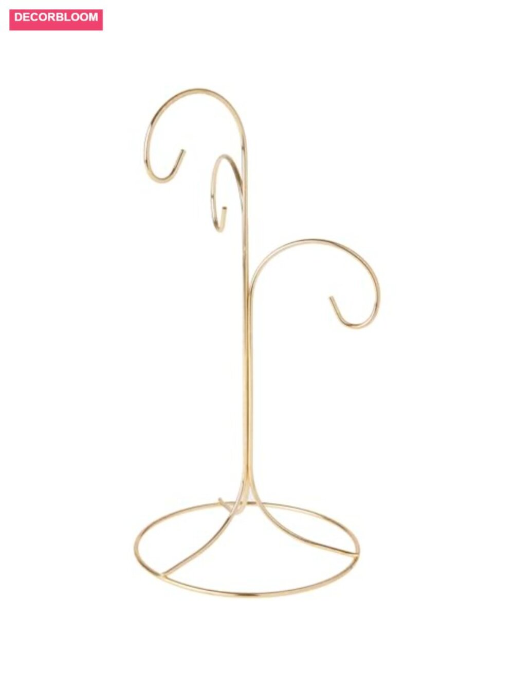 3 Tiered Metal Ornament Display Stand Hanging Hook Tree 10.75"